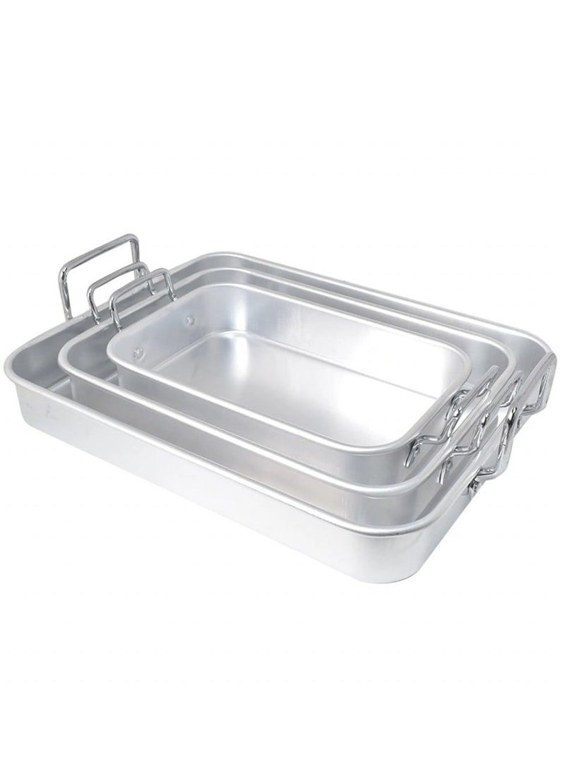 Tray Set Of 3 Pieces with Handle For Baking And Cake For The Oven Size 24cm/28cm/30cm - Image 1